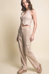 The Tara Linen Pants- Khaki