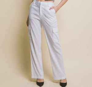 The Tara Linen Pants- White