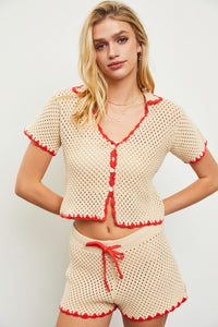 The Mia top- Natural Red
