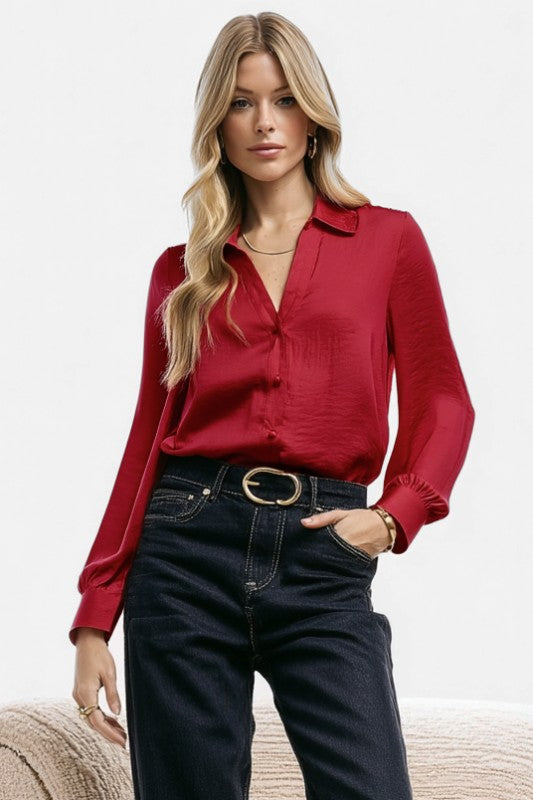 The Lia top- Crimson Red