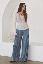 Load image into Gallery viewer, Wide-Leg Chambray Pants | Women’s Lightweight Boho Denim Trousers – Maruchi
