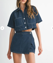 Load image into Gallery viewer, The Denim Crop Shirt and Mini Skort Set
