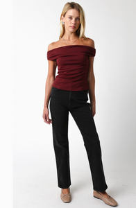 The Macey top- Burgundy