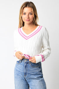 The Nati sweater- White Pink