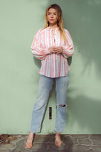 Load image into Gallery viewer, The Mia top- Coral Stripe
